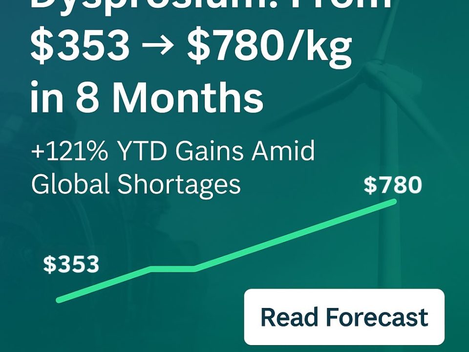 Dysprosium up 121pc in 8 months