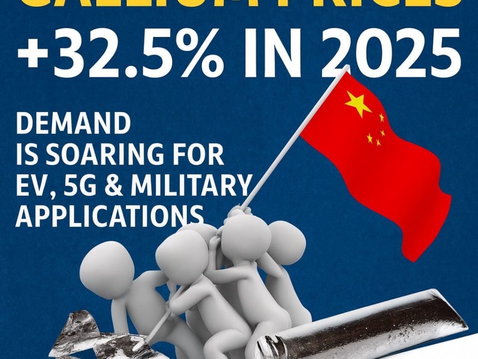 Gallium prices surge 32.5% in 2025